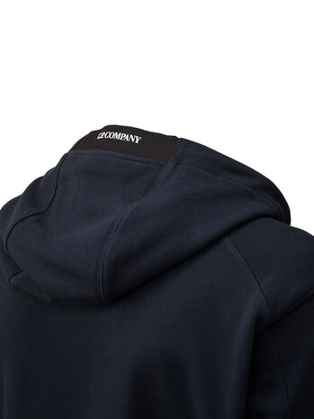 C.P. Company C.P. COMPANY DIAGONAL RAISED FLEECE HOODIE TOTAL ECLIPSE BLAUW