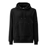 C.P. COMPANY DIAGONAL RAISED HOODIE ZWART