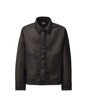 C.P. COMPANY FELTRO BI-FILM SHORT JACKET DONKERGROEN C.P. COMPANY FELTRO BI-FILM SHORT JACKET DONKERGROEN