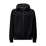 C.P. COMPANY METROPOLIS SERIES EXTRAFINE MERINO HOODED PULLOVER ZWART