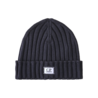 C.P. COMPANY EXTRAFINE MERINO WOOL LOGO BEANIE GRIJS C.P. COMPANY EXTRAFINE MERINO WOOL LOGO BEANIE GRIJS