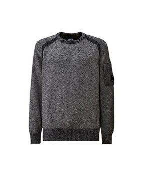 C.P. COMPANY FLEECE KNIT CREWNECK SWEATER GRIJS MELANGE C.P. COMPANY FLEECE KNIT CREWNECK SWEATER GRIJS MELANGE