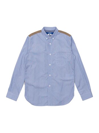 Commes des Garcons Junya Watanabe COMME DES GARÇONS JUNYA WATANABE COTTON STRIPE X NYLON TAFFETA BLUE STRIPE Commes des Garcons Junya Watanabe COMME DES GARÇONS JUNYA WATANABE COTTON STRIPE X NYLON TAFFETA BLUE STRIPE