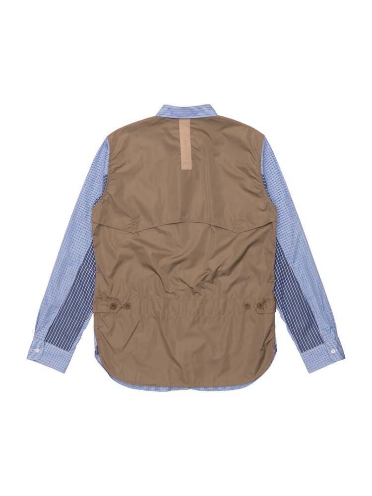 Commes des Garcons Junya Watanabe COMME DES GARÇONS JUNYA WATANABE COTTON STRIPE X NYLON TAFFETA BLUE STRIPE Commes des Garcons Junya Watanabe COMME DES GARÇONS JUNYA WATANABE COTTON STRIPE X NYLON TAFFETA BLUE STRIPE