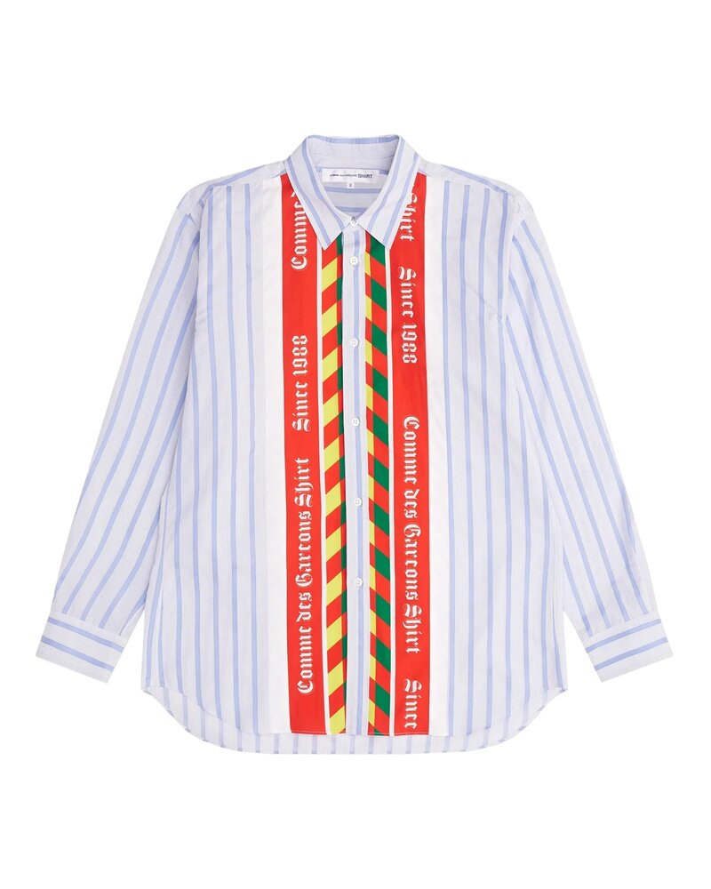 Comme des Garcons Shirt COMME DES GARÇONS SHIRT STRIPED FOOTBALL PLACKET SHIRT MULTICOLOR