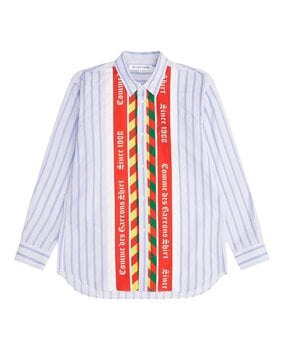 Comme des Garcons Shirt COMME DES GARÇONS SHIRT STRIPED FOOTBALL PLACKET SHIRT MULTICOLOR