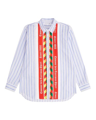 Comme des Garcons Shirt COMME DES GARÇONS SHIRT STRIPED FOOTBALL PLACKET SHIRT MULTICOLOR