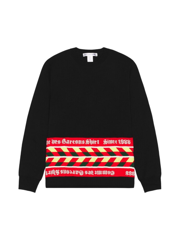 Comme des Garcons Shirt COMME DES GARÇONS SHIRT SCARF PULLOVER ZWART Comme des Garcons Shirt COMME DES GARÇONS SHIRT SCARF PULLOVER ZWART