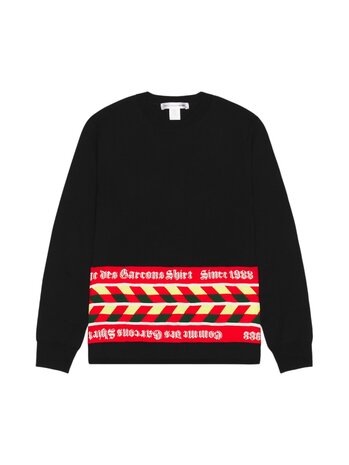 Comme des Garcons Shirt COMME DES GARÇONS SHIRT SCARF PULLOVER ZWART Comme des Garcons Shirt COMME DES GARÇONS SHIRT SCARF PULLOVER ZWART