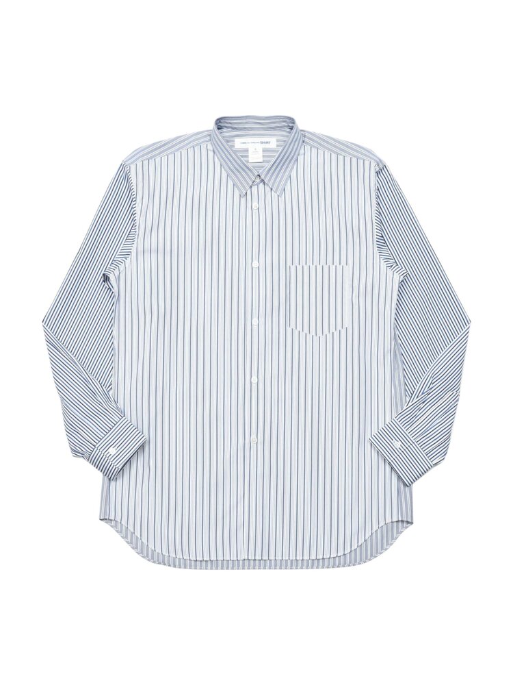 Comme des Garcons Shirt COMME DES GARÇONS SHIRT FOREVER STRIPED SHIRT BLAUW