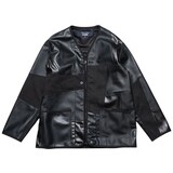 COMME DES GARÇONS HOMME SYNTH LEATHER PATCHWORK JACK ZWART