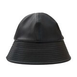 COMME DES GARÇONS HOMME SYNTH LEATHER BUCKET HAT ZWART