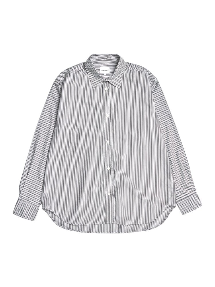 Norse Projects NORSE PROJECTS OLE FINE OVERSIZED SHIRT ZWART/WIT