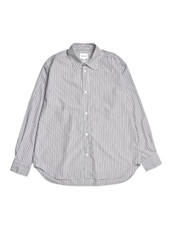 Norse Projects NORSE PROJECTS OLE FINE OVERSIZED SHIRT ZWART/WIT