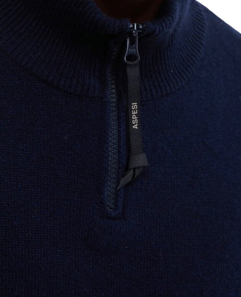 ASPESI HIGH-NECK JUMPER PULLOVER NAVY