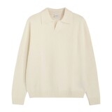 ASPESI WOOL BLEND POLO SHIRT PULLOVER CREME