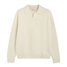 ASPESI WOOL BLEND POLO SHIRT PULLOVER CREME