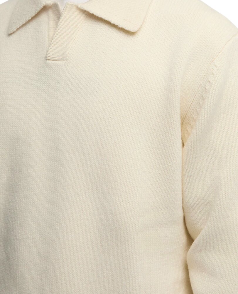 ASPESI WOOL BLEND POLO SHIRT PULLOVER CREME