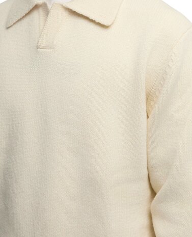 ASPESI WOOL BLEND POLO SHIRT PULLOVER CREME