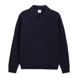 ASPESI WOOL BLEND POLO SHIRT PULLOVER NAVY