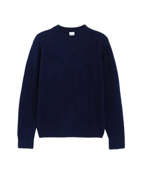 ASPESI BRUSHED WOOL CREWNECK PULLOVER NAVY