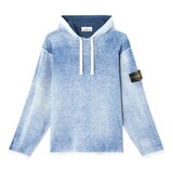 STONE ISLAND HOODED PULLOVER SPRAY EFFECT BLAUW