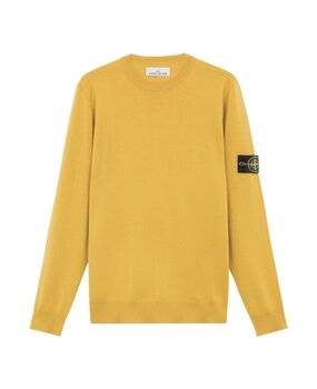 STONE ISLAND LIGHT WOOL PULLOVER MUSTARD GEEL STONE ISLAND LIGHT WOOL PULLOVER MUSTARD GEEL