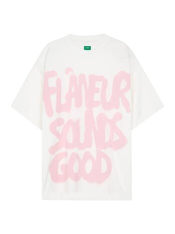 FLÂNEUR SOUNDS GOOD T-SHIRT ROZE/WIT