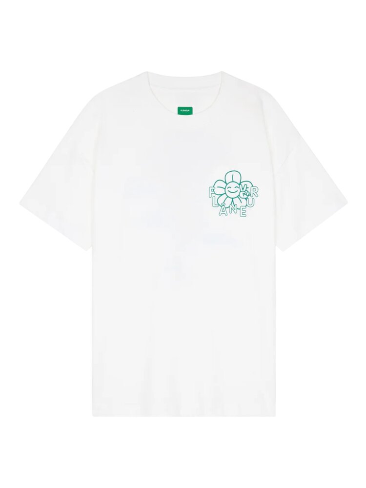 FLÂNEUR HAPPY FLOWER T-SHIRT WIT