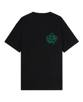 FLÂNEUR HAPPY FLOWER T-SHIRT ZWART