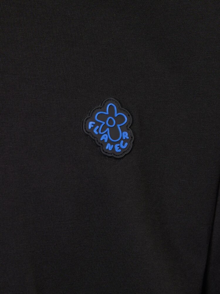 FLÂNEUR RUBBER BLOSSOM T-SHIRT ZWART