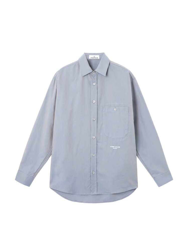 STONE ISLAND MARINA ORGANIC OXFORD COTTON SHIRT BLAUW