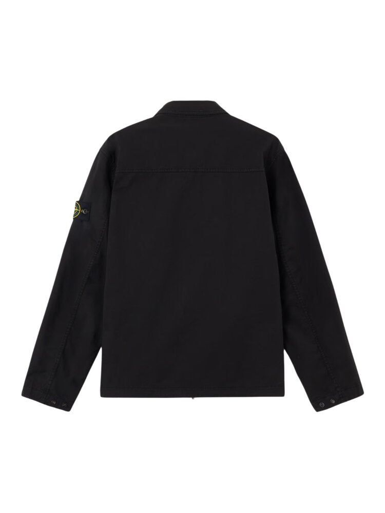 STONE ISLAND SUPIMA COTTON TWILL STRETCH-TC OVERSHIRT ZWART