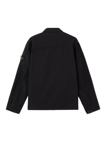 STONE ISLAND SUPIMA COTTON TWILL STRETCH-TC OVERSHIRT ZWART