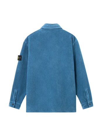 Stone Island STONE ISLAND ORGANIC COTTON 800 CORDUROY OVERSHIRT BLAUW
