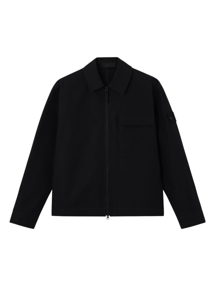 STONE ISLAND GHOST PIECE WEATHERPROOF COMFORT FIT OVERSHIRT ZWART