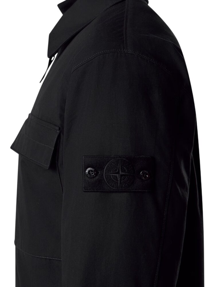 STONE ISLAND GHOST PIECE WEATHERPROOF COMFORT FIT OVERSHIRT ZWART