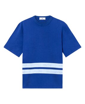 STONE ISLAND MARINA ORGANIC COTTON T-SHIRT BLAUW STONE ISLAND MARINA ORGANIC COTTON T-SHIRT BLAUW