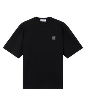 STONE ISLAND ORGANIC COTTON T-SHIRT ZWART