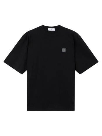 STONE ISLAND ORGANIC COTTON T-SHIRT ZWART