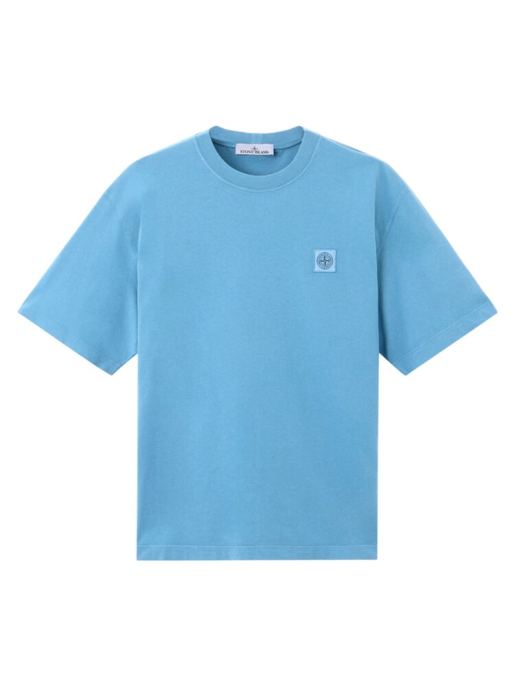 STONE ISLAND ORGANIC COTTON T-SHIRT BLAUW