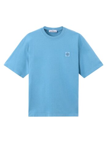 STONE ISLAND ORGANIC COTTON T-SHIRT BLAUW