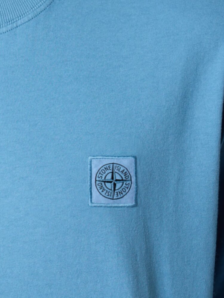 STONE ISLAND ORGANIC COTTON T-SHIRT BLAUW