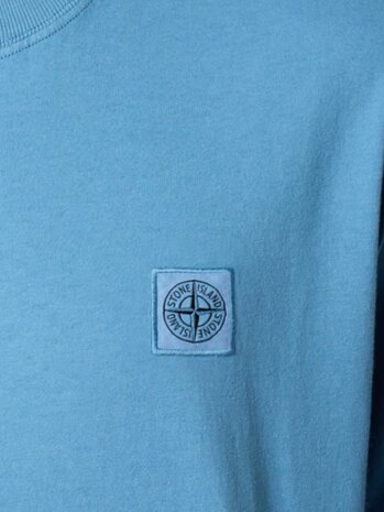 STONE ISLAND ORGANIC COTTON T-SHIRT BLAUW