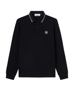 STONE ISLAND LONGSLEEVE POLO ZWART