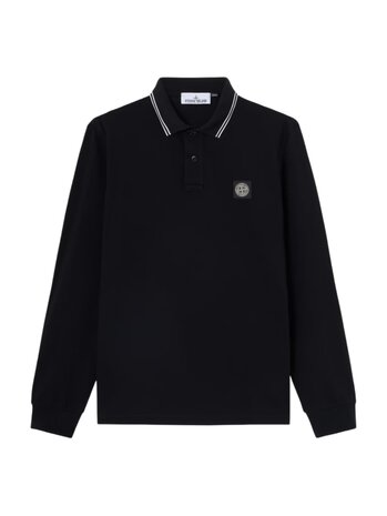 Stone Island STONE ISLAND LONGSLEEVE POLO ZWART