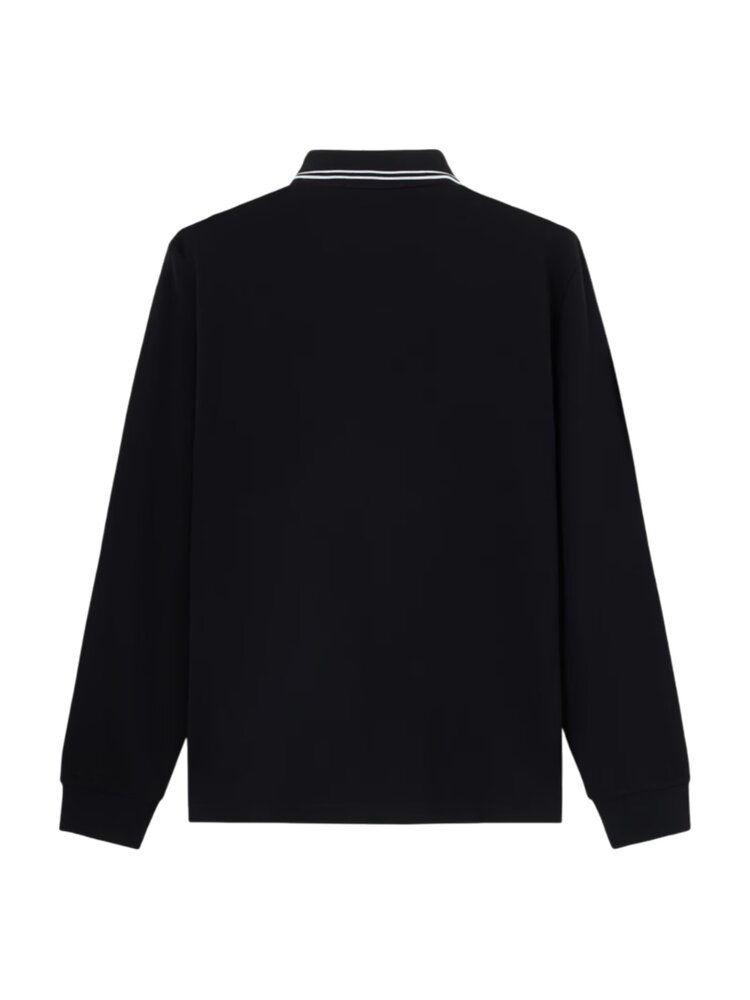 STONE ISLAND LONGSLEEVE POLO ZWART