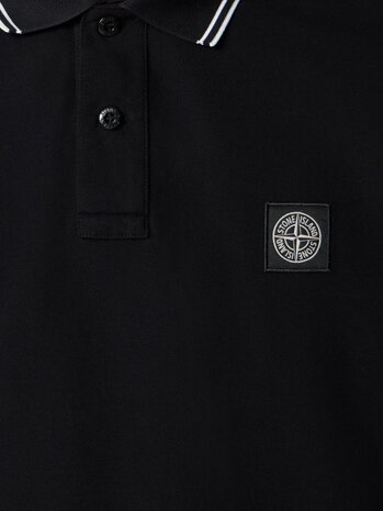 STONE ISLAND LONGSLEEVE POLO ZWART