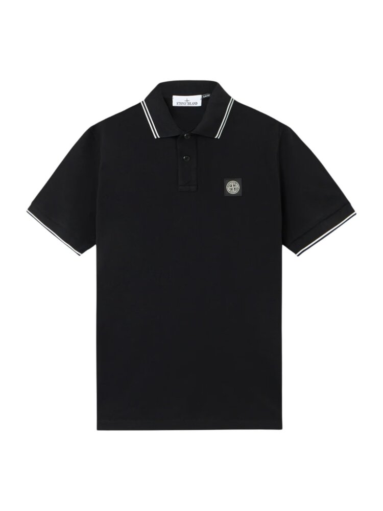 STONE ISLAND ORGANIC COTTON POLO ZWART