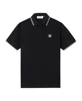 Stone Island STONE ISLAND ORGANIC COTTON POLO ZWART